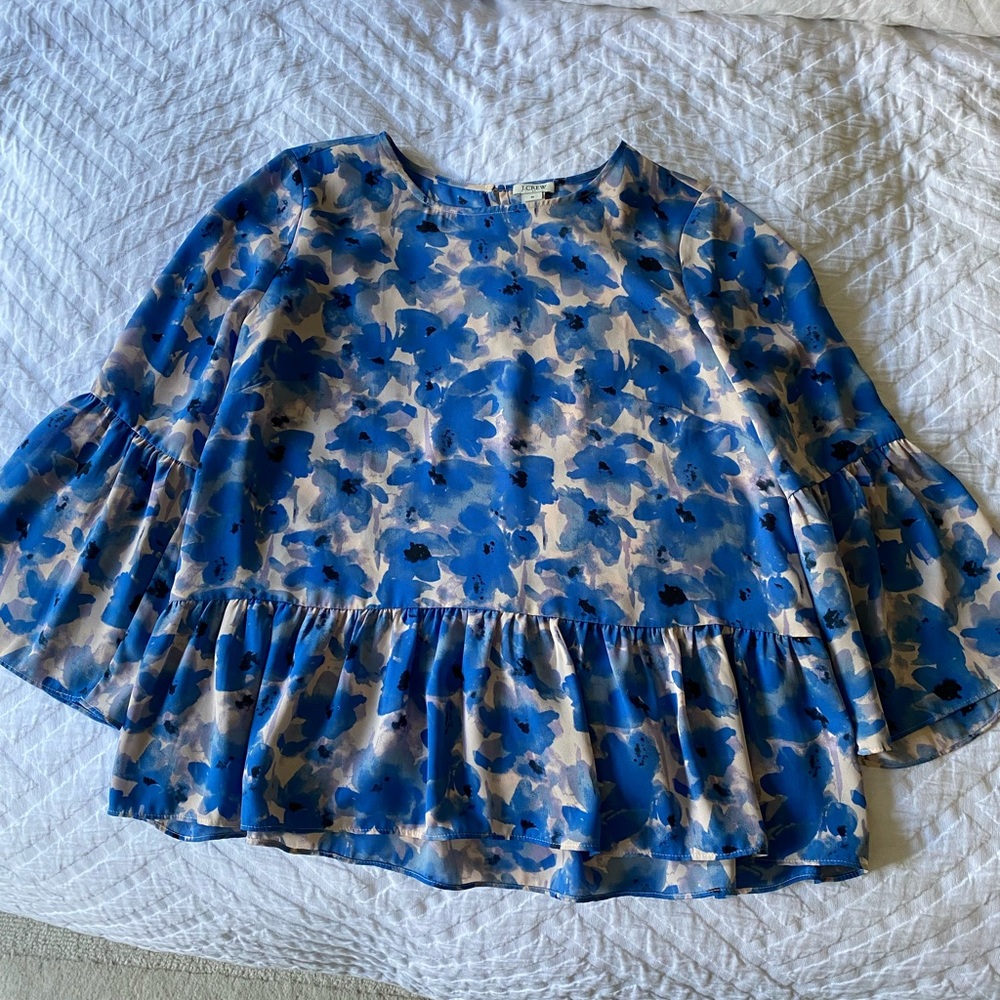 Jcrew top size M blue floral good condition